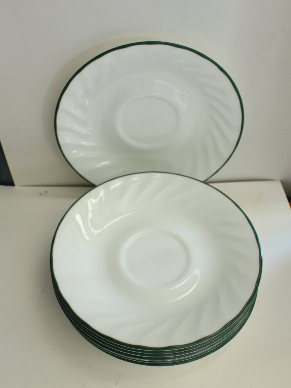 Lot of 8 Corelle by Corning Callaway Green Ivy Saucer For Cup 6.25"